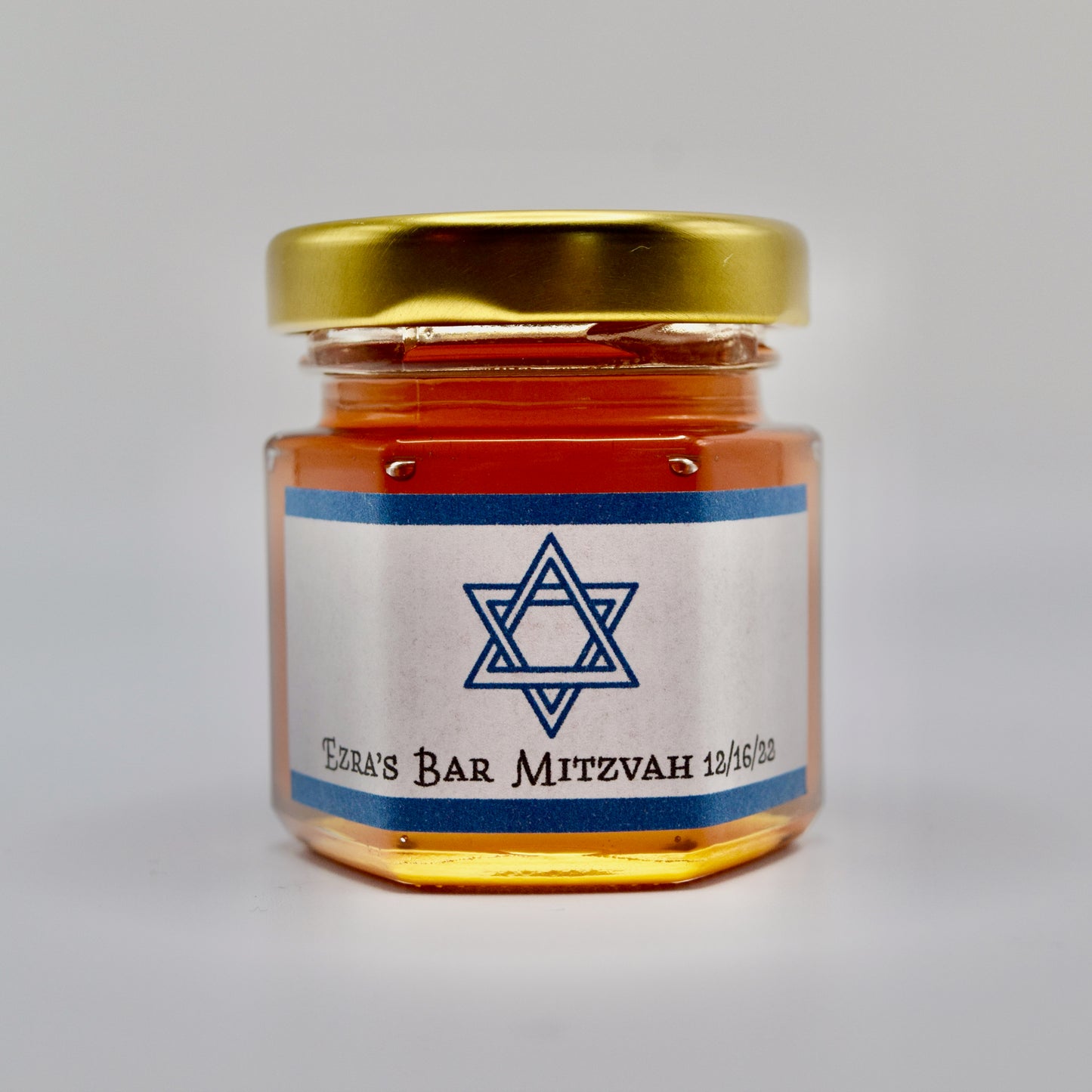 Bar Mitzvah Honey Favor Blue & White