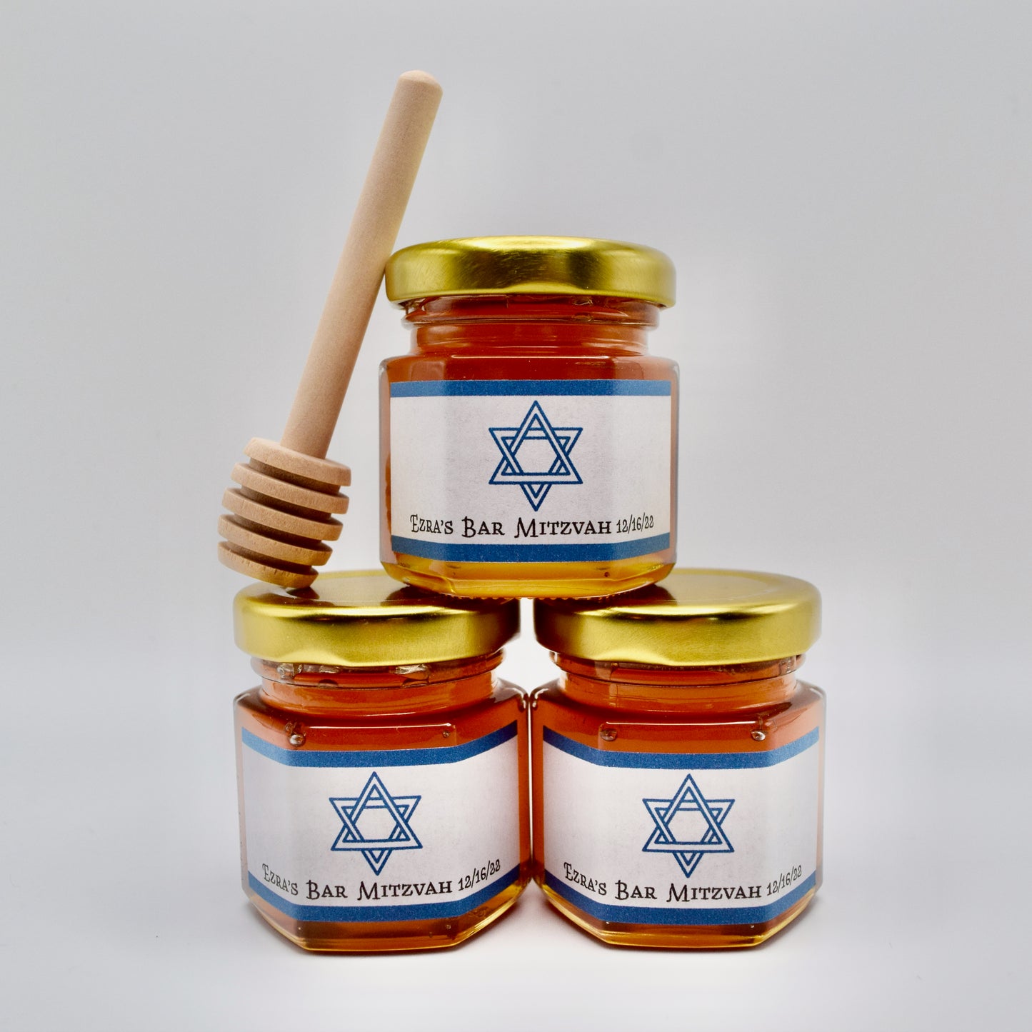 Bar Mitzvah Honey Favor Blue & White