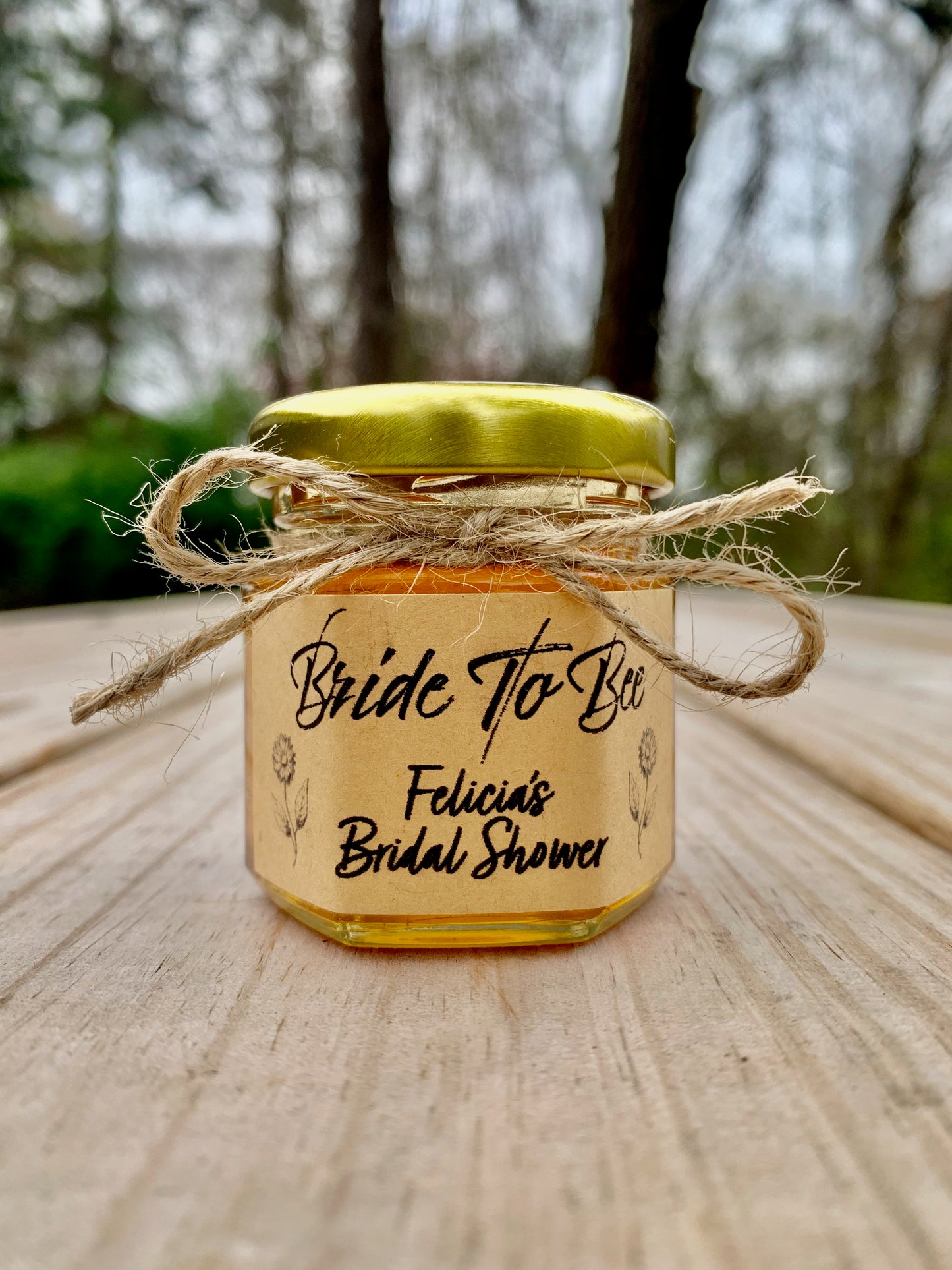Elegant Cursive Honey Favor