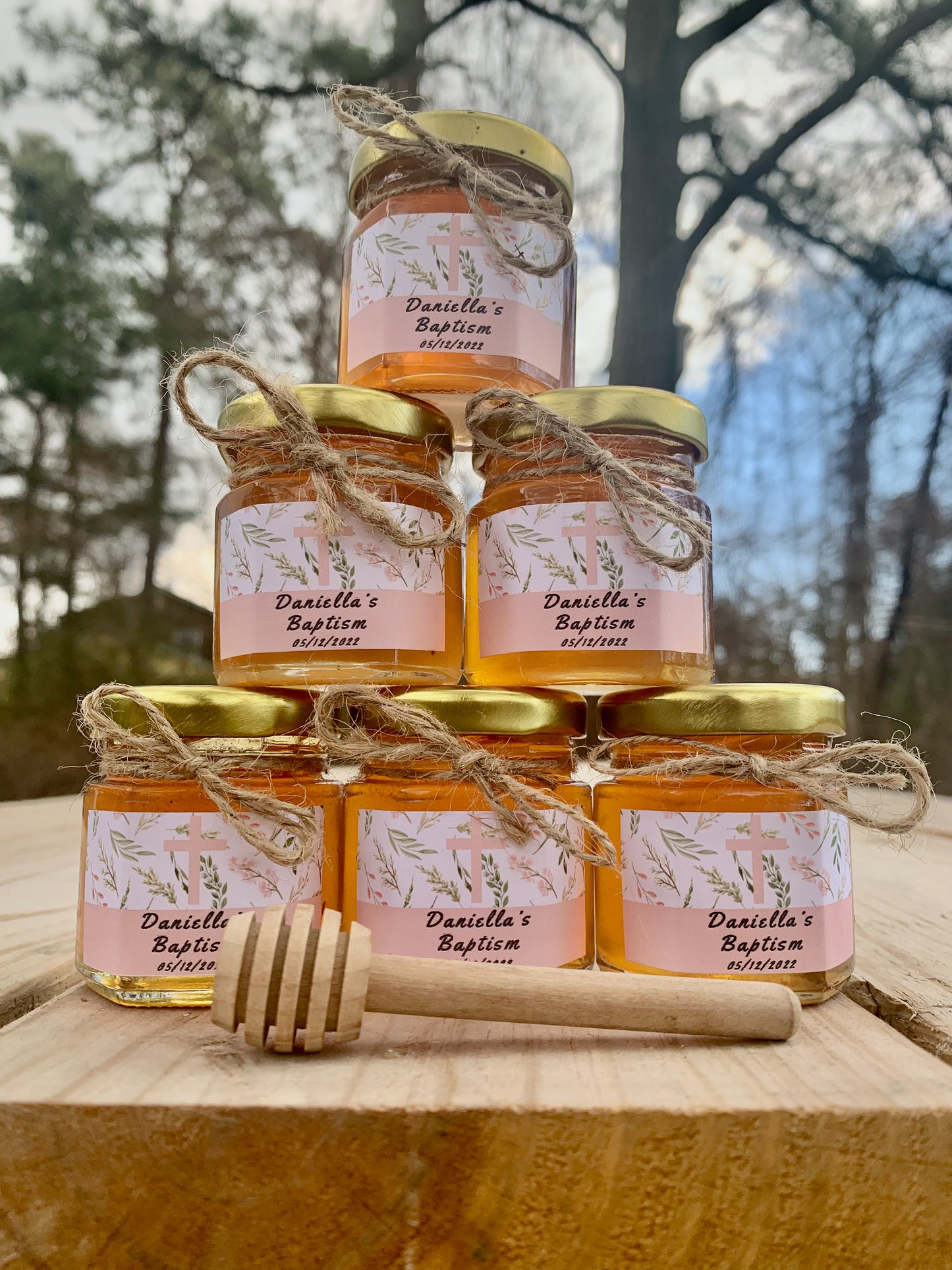 Baptism Honey Favor