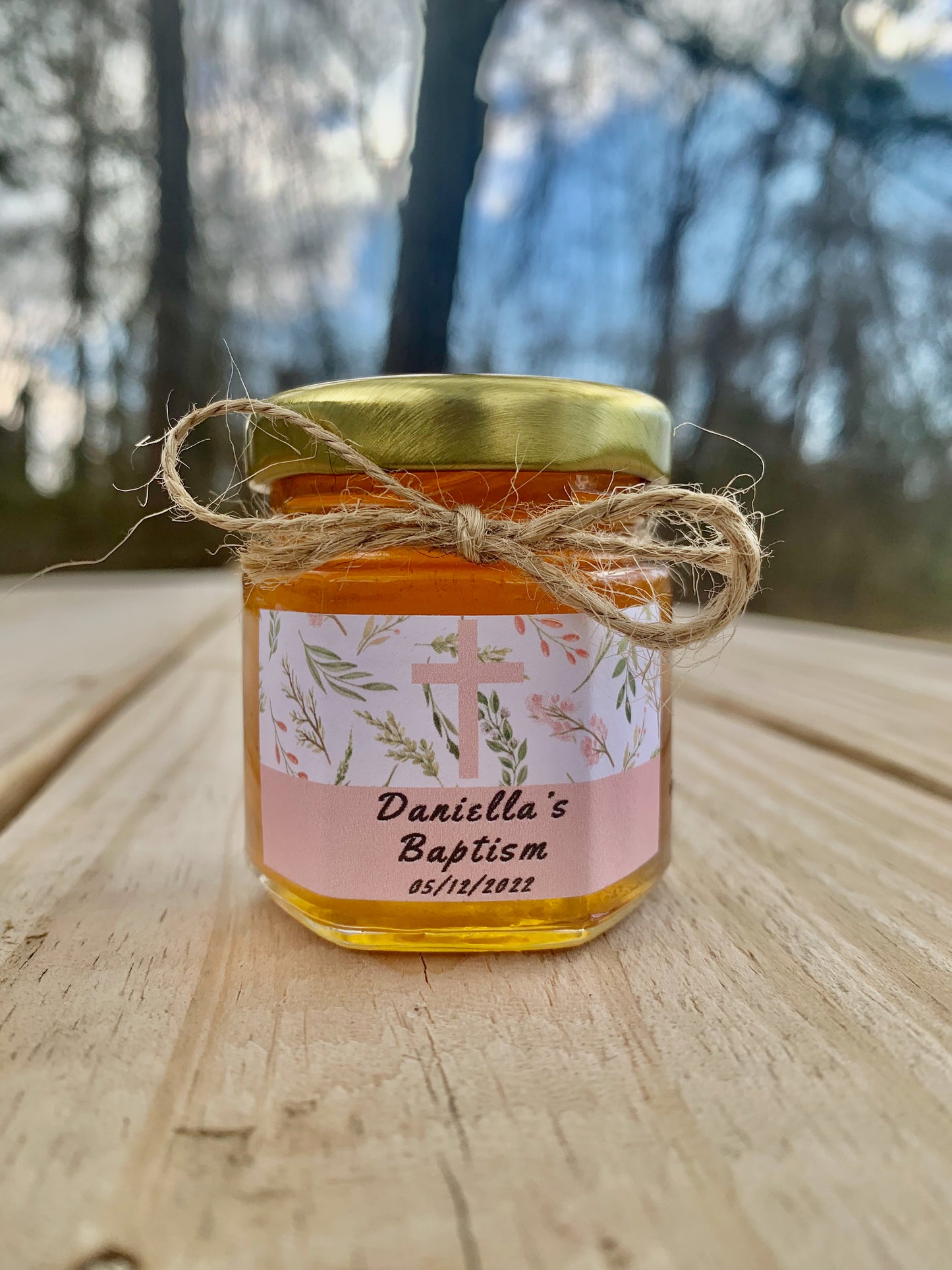 Baptism Honey Favor