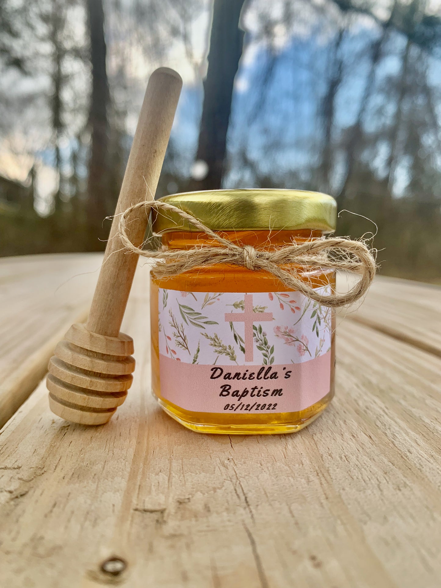 Baptism Honey Favor